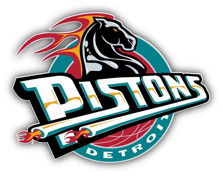 Detroit Pistons NBA Basketball Sport Logo Car Bumper Sticker Decal "SIZES"