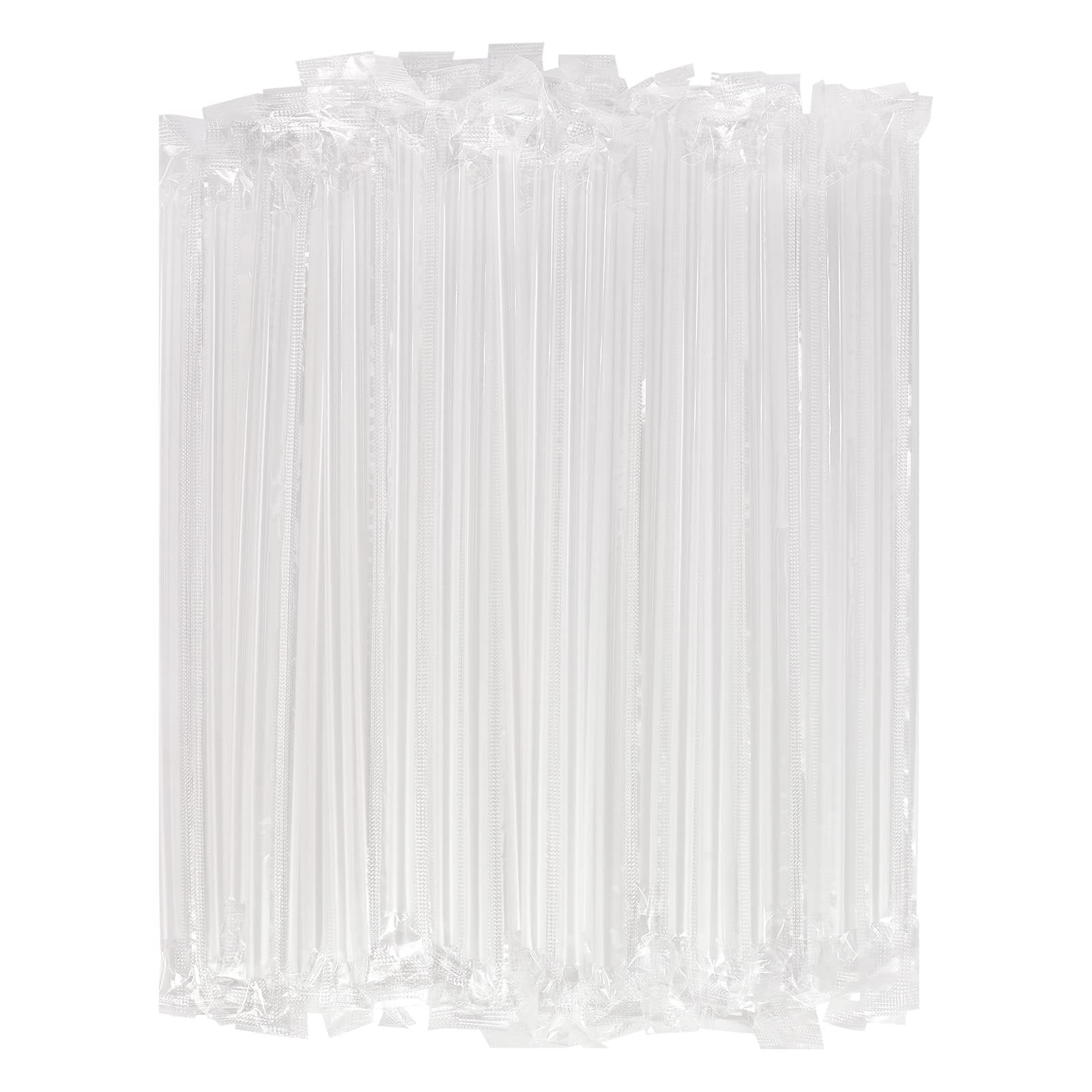 [400 Pcs] Clear Individually Wrapped Disposable Plastic Straws for 16 oz Cups…