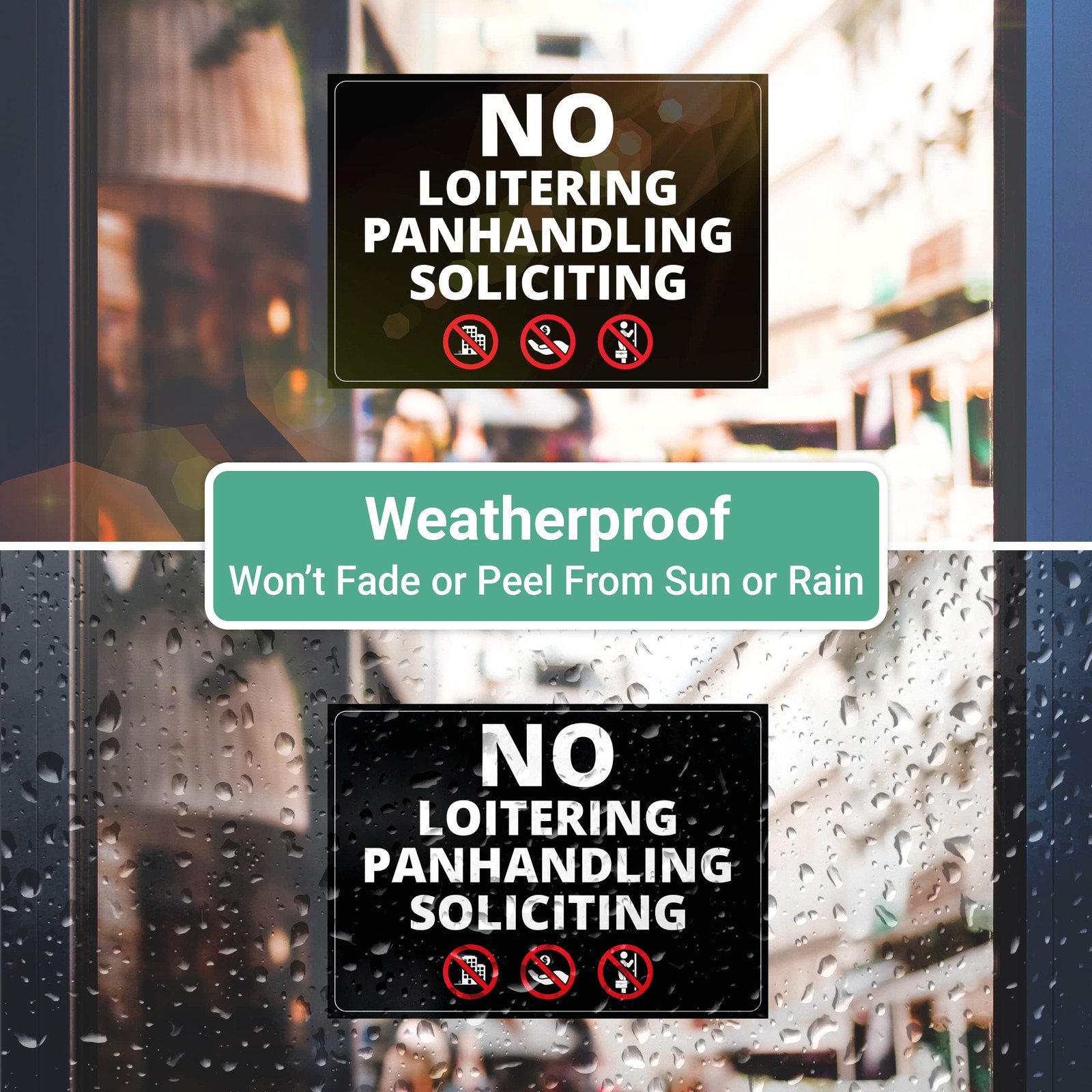 5×7 Inch Black All in One Signage Decal Strong Adhesive Waterproof Sticker