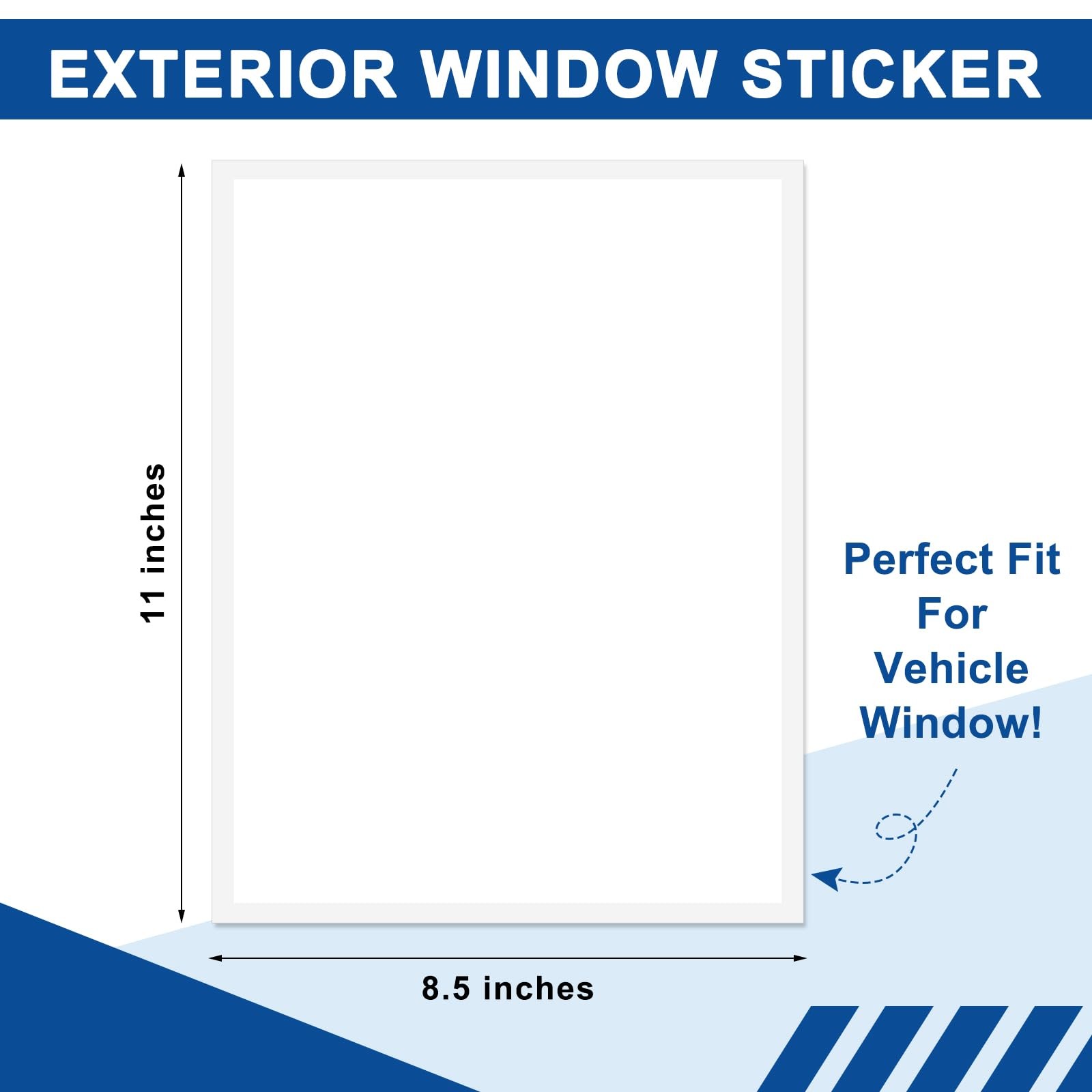 200 Pcs Outdoor Window Stickers for Car Dealers 8.5" x 11" Plain White Blank …