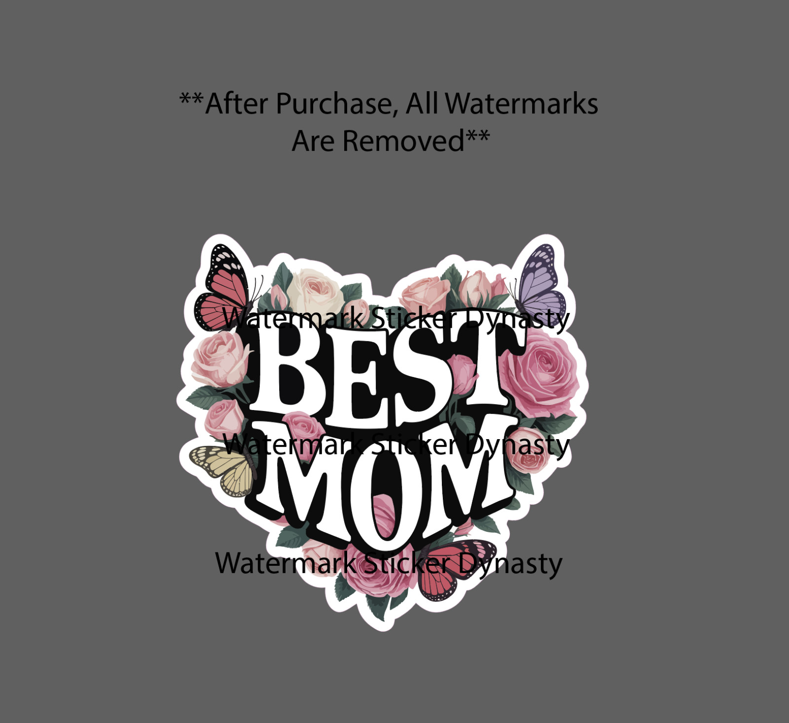 Best Mom Sticker Waterproof Decal Heart Love Flower Floral Butterfly Gift NEW