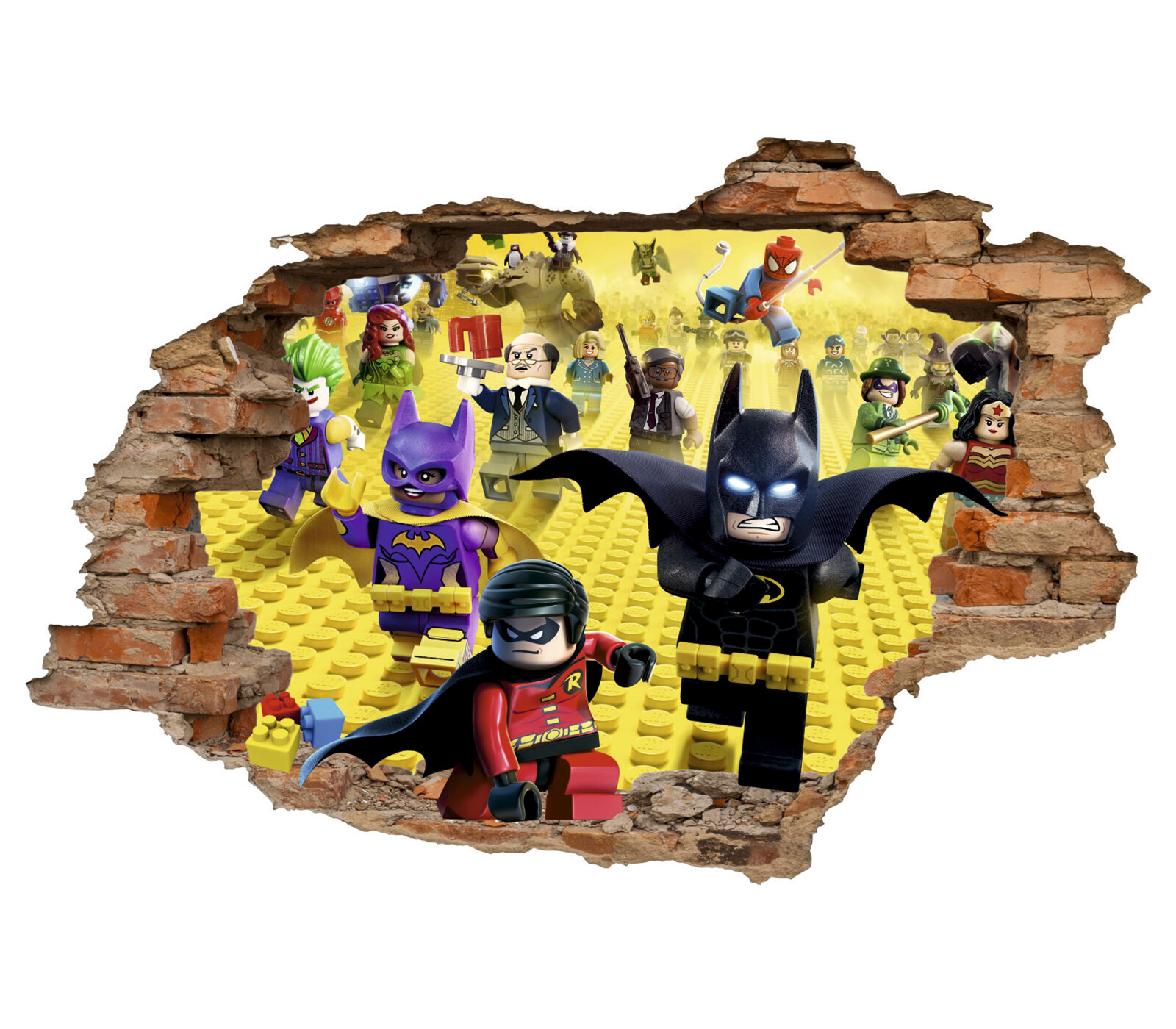 Construction Superheroes 3D Wall Decal, Toys Wall Sticker, Decor