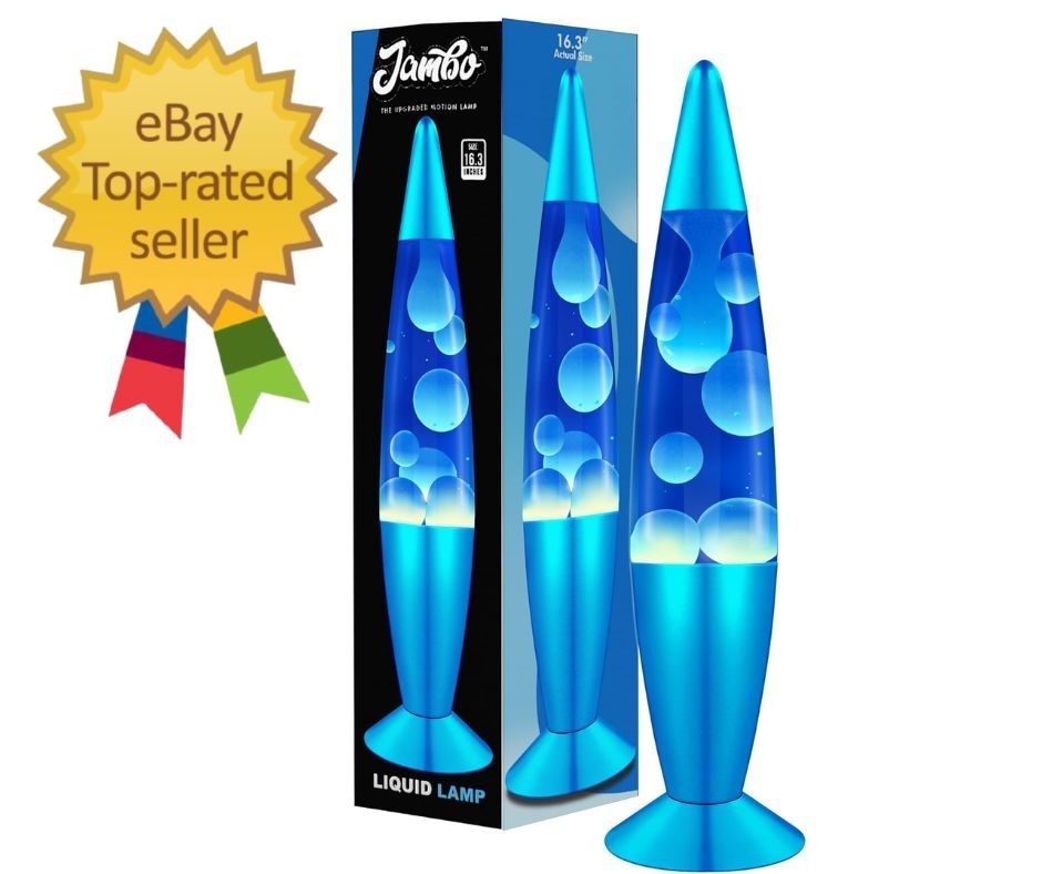 Lava Lamp 16in Blue White Wax Relaxing Liquid Motion Night Light Home Decor Room