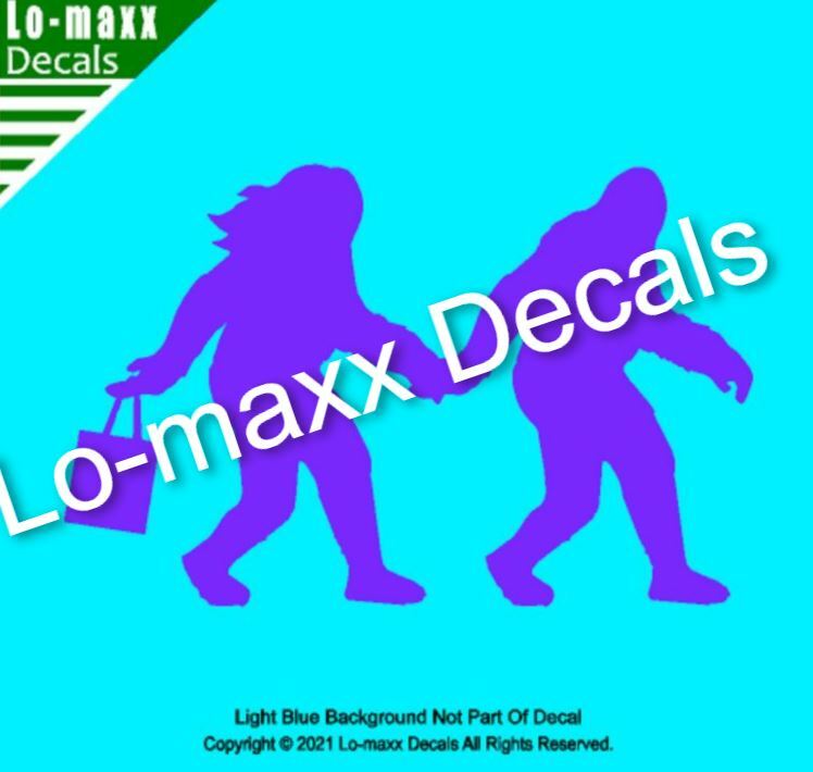 Mr. & Mrs. Bigfoot Married Couple Original Superior Quality Die Cut Vinyl Decal