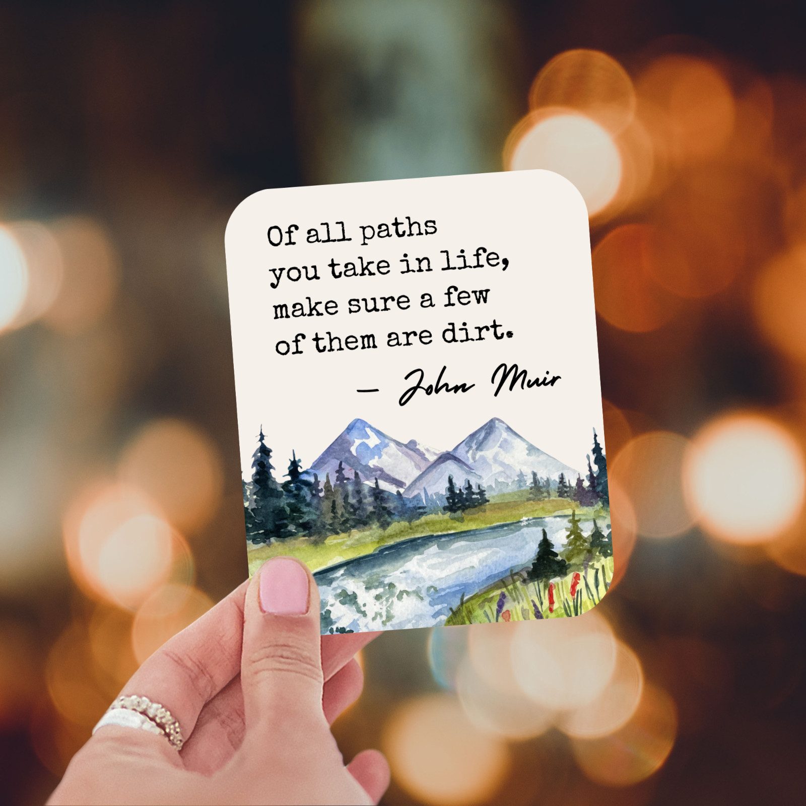 John Muir Quote Sticker Scenic Hiking Waterproof Vinyl Decal Gift Nature Lover