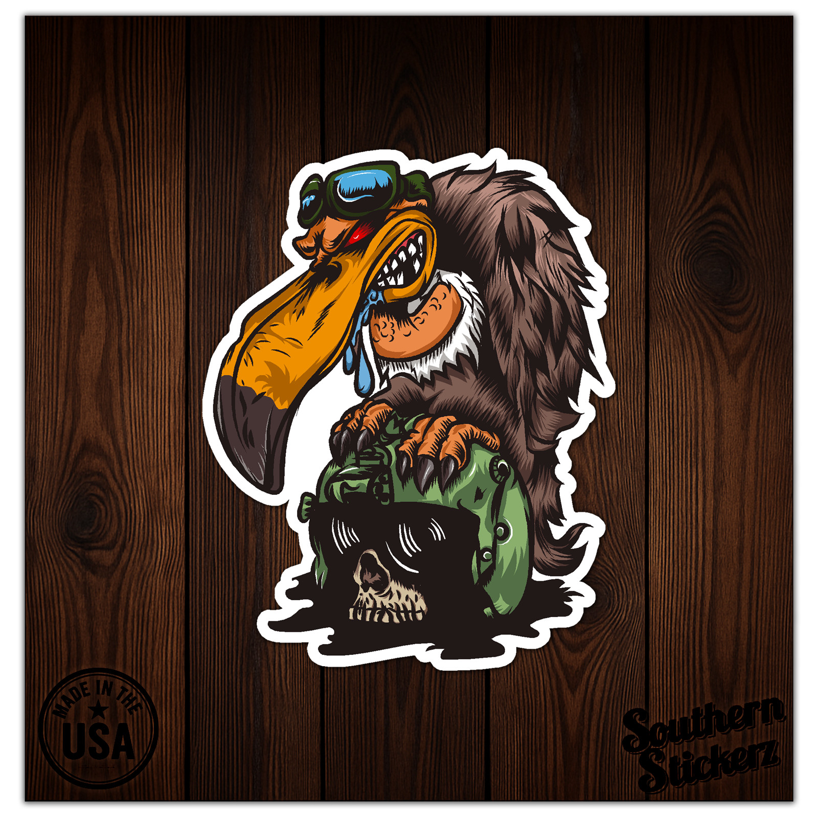 Pilot Skull Vulture – Vinyl Decal Sticker – Car Window Laptop – ebn8656