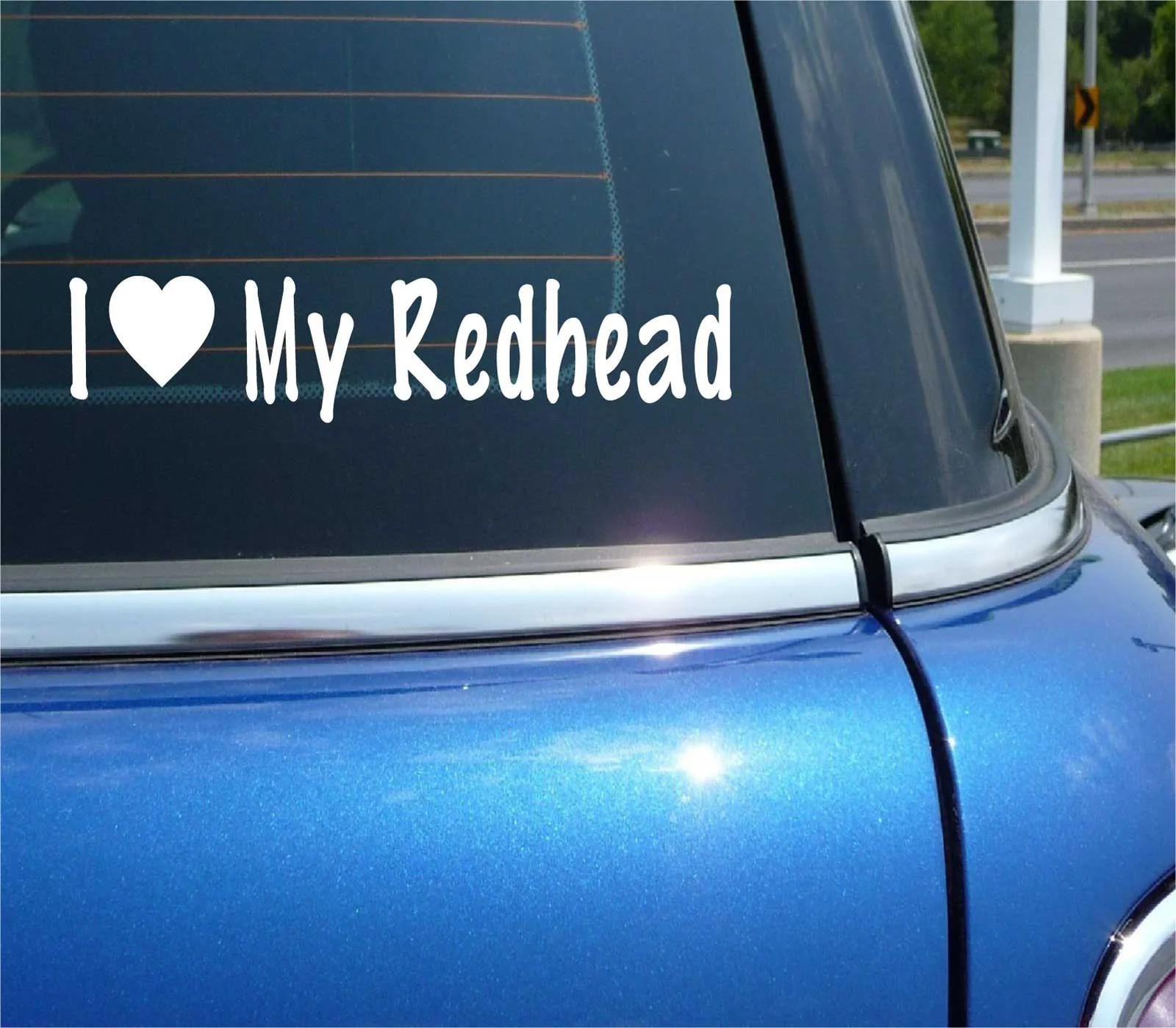 I LOVE HEART MY REDHEAD RED HEAD GINGER FUNNY DECAL STICKER ART CAR WALL