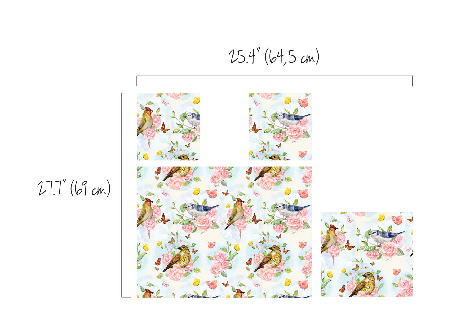 Decals for DUKTIG Ikea Birds and flowers Sticker Floral Roses Removable