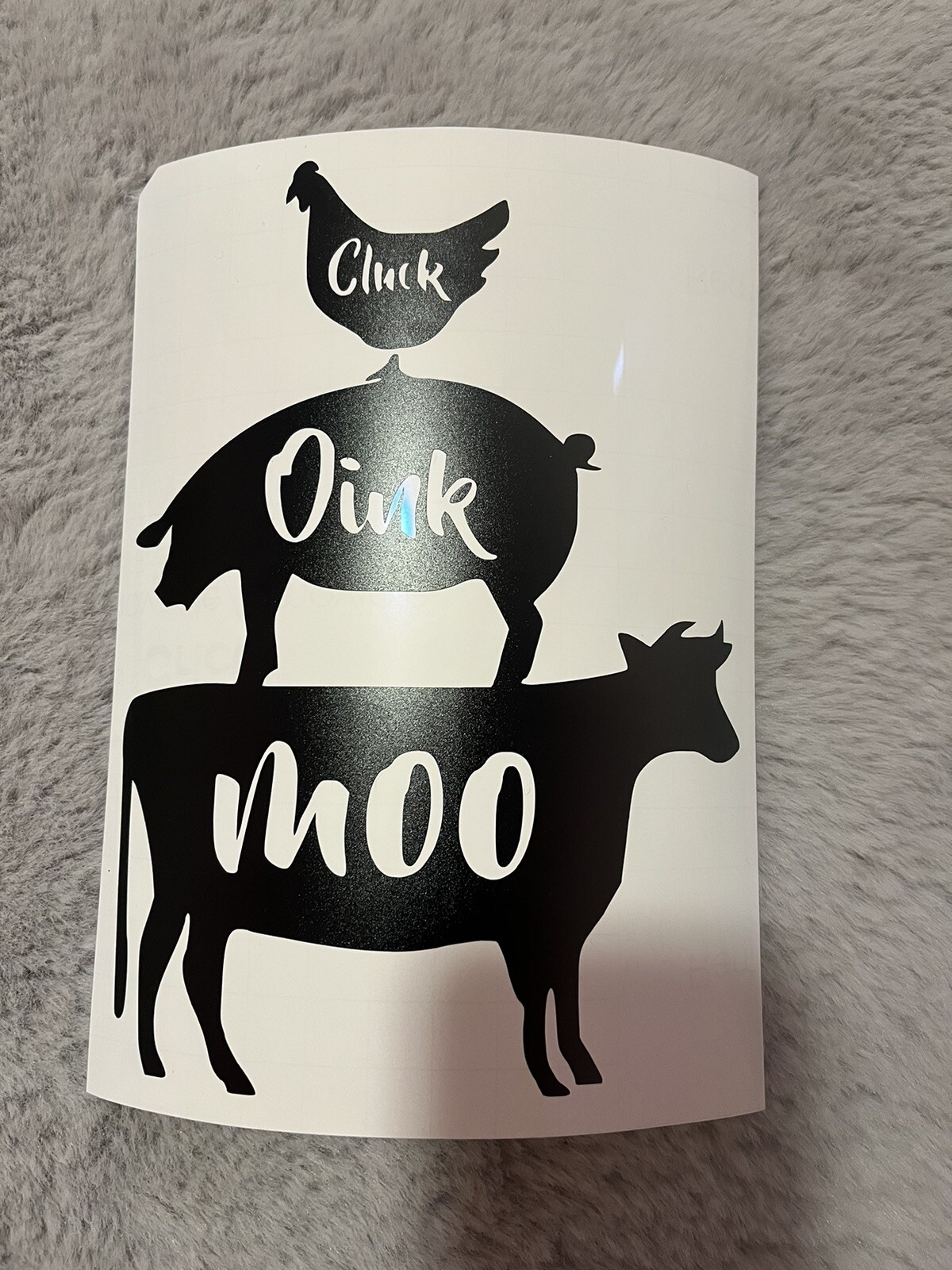 Farm animals Decal sticker 6×8" Kitchen Removable vinyl, Cow/Pig/Chicken decor