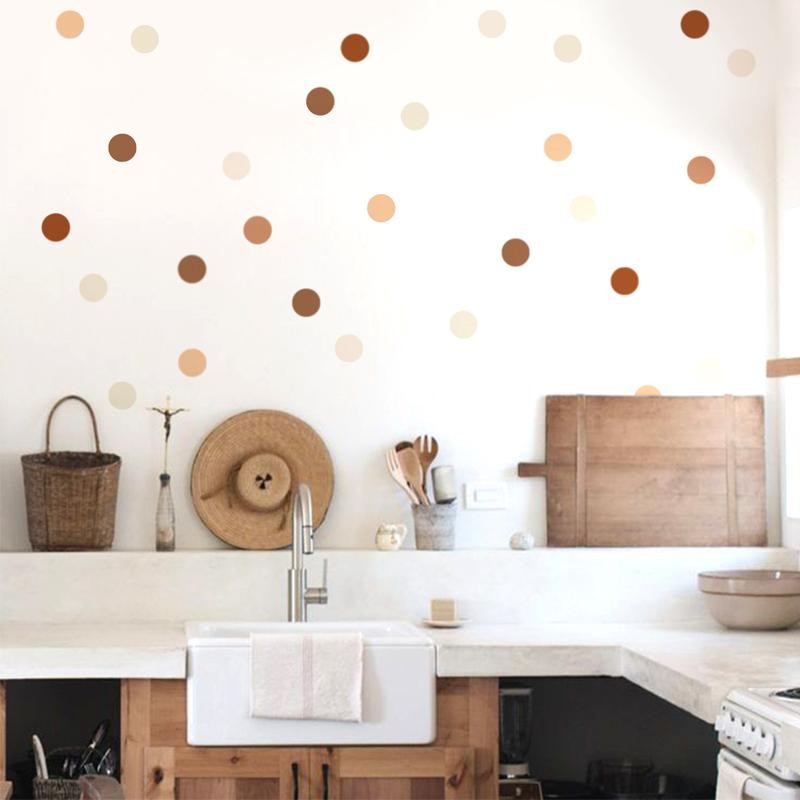 Boho Polka Dot Wall Stickers – Kids Nursery Vintage Decor for Boys & Girls Room