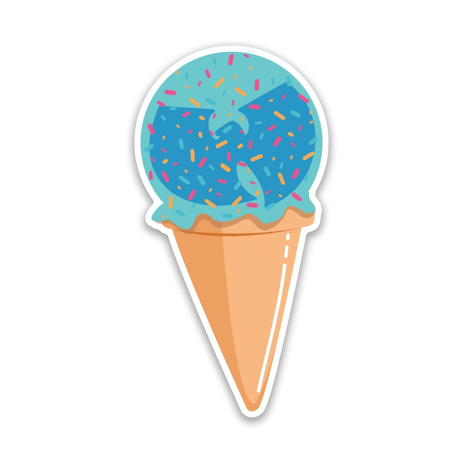 Wu-Tang Clan Ice Cream Cone 4" Tall Vinyl Sticker – Includes Two Stickers
