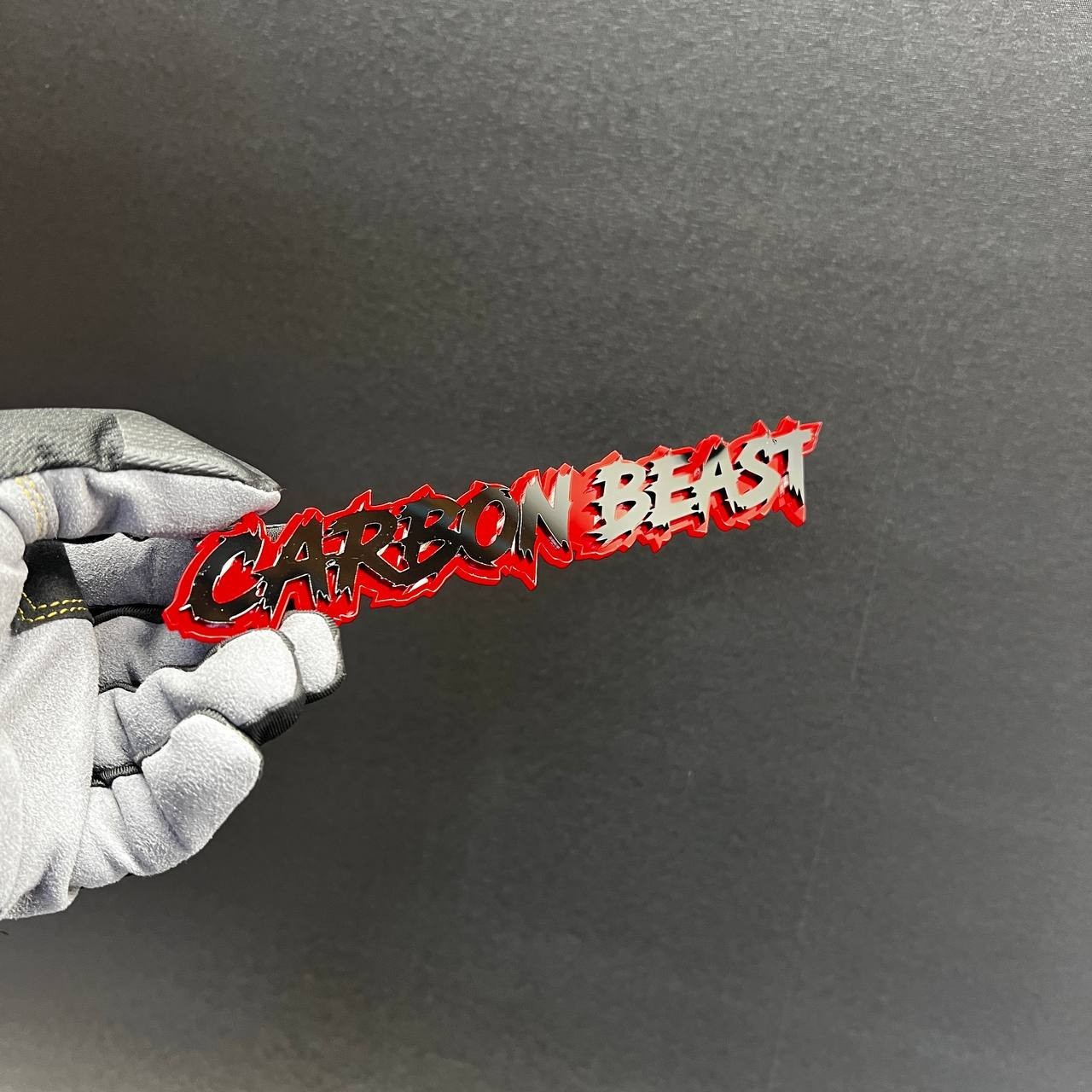 1PC CARBON BEAST Custom 3D Text Car Badge Fender Emblem Tailgate Toolbox Decal