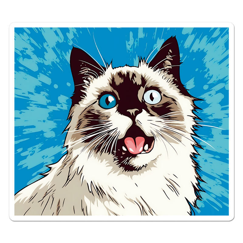Popart Cat, Vinyl Decal Sticker, Indoor Outdoor, 3 Sizes, #11851