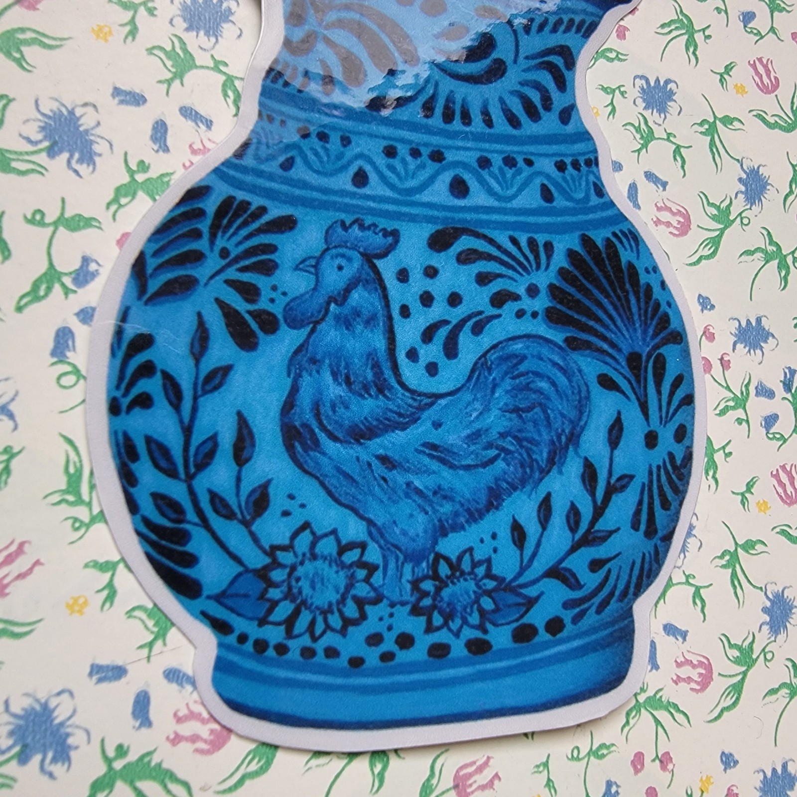 Gallo Talavera Vase Sticker of Original Painting Glossy Vinyl Indoor + Outdoor