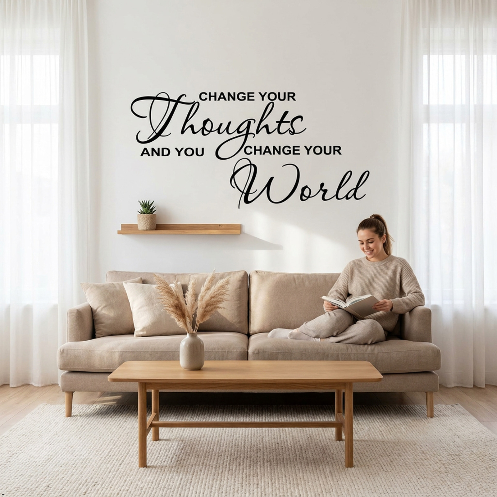Change Your Thoughts Vinyl Wall Art Inspirational Quotes and Saying