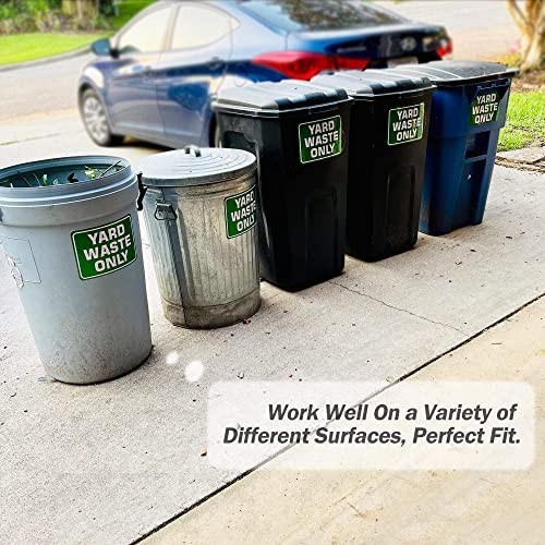 4 Pack Yard Waster Only Sticker Signs Self Adhesive Vinyl Yard Waste Decals