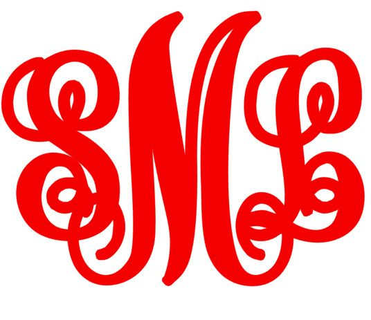 Script Monogram- Great gift idea for Yeti, Cellphones, Auto, Laptop