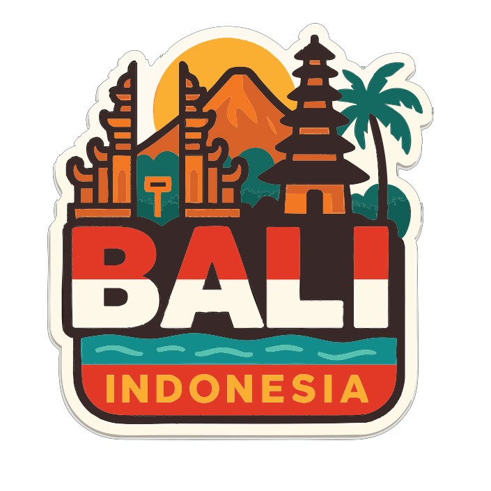 Bali Indonesia Sticker Decal Vinyl Die-Cut City Skyline Landmark Design