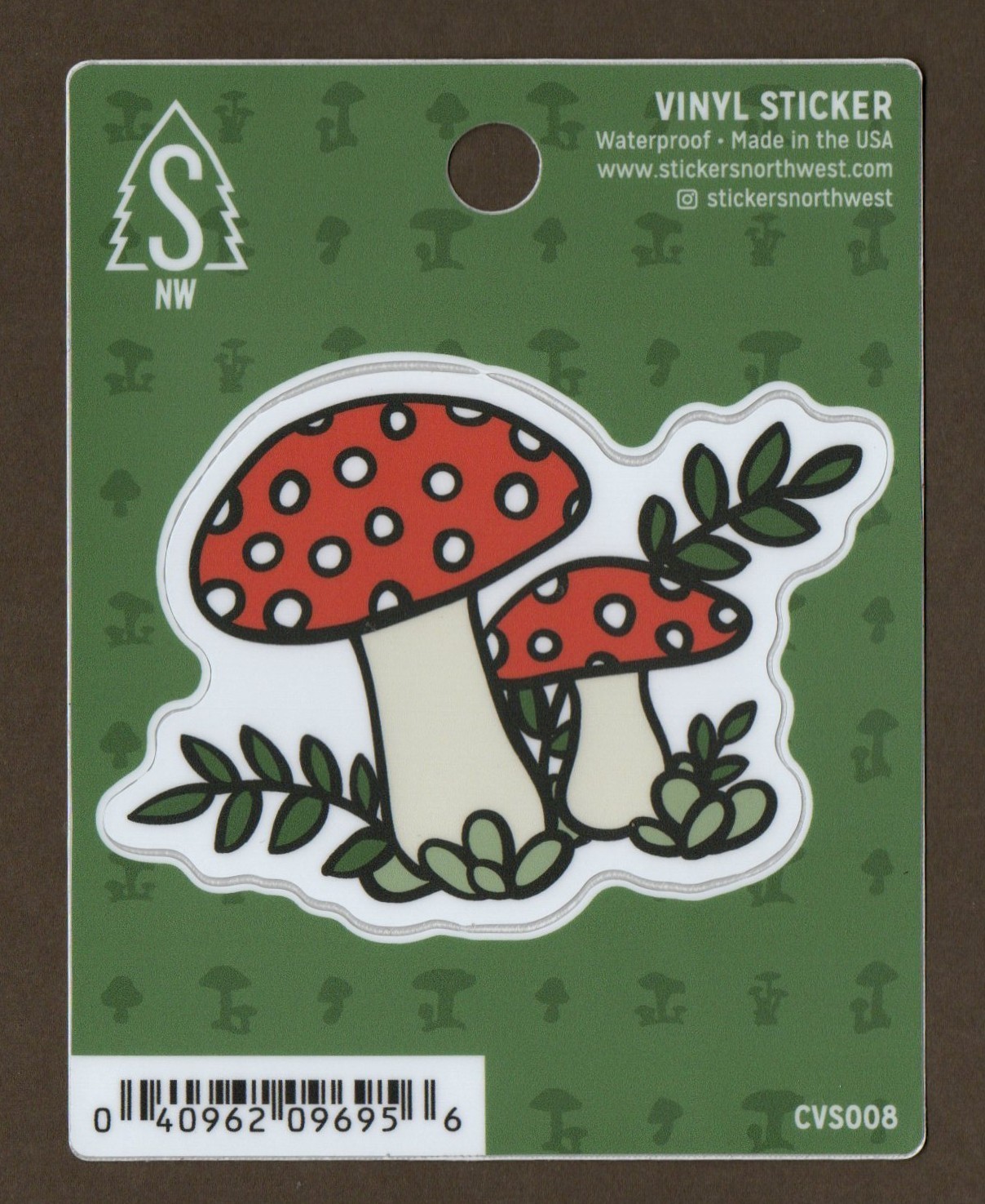 Red Mushrooms Vinyl Sticker/Decal, Waterproof, Polka Dot 3.25"