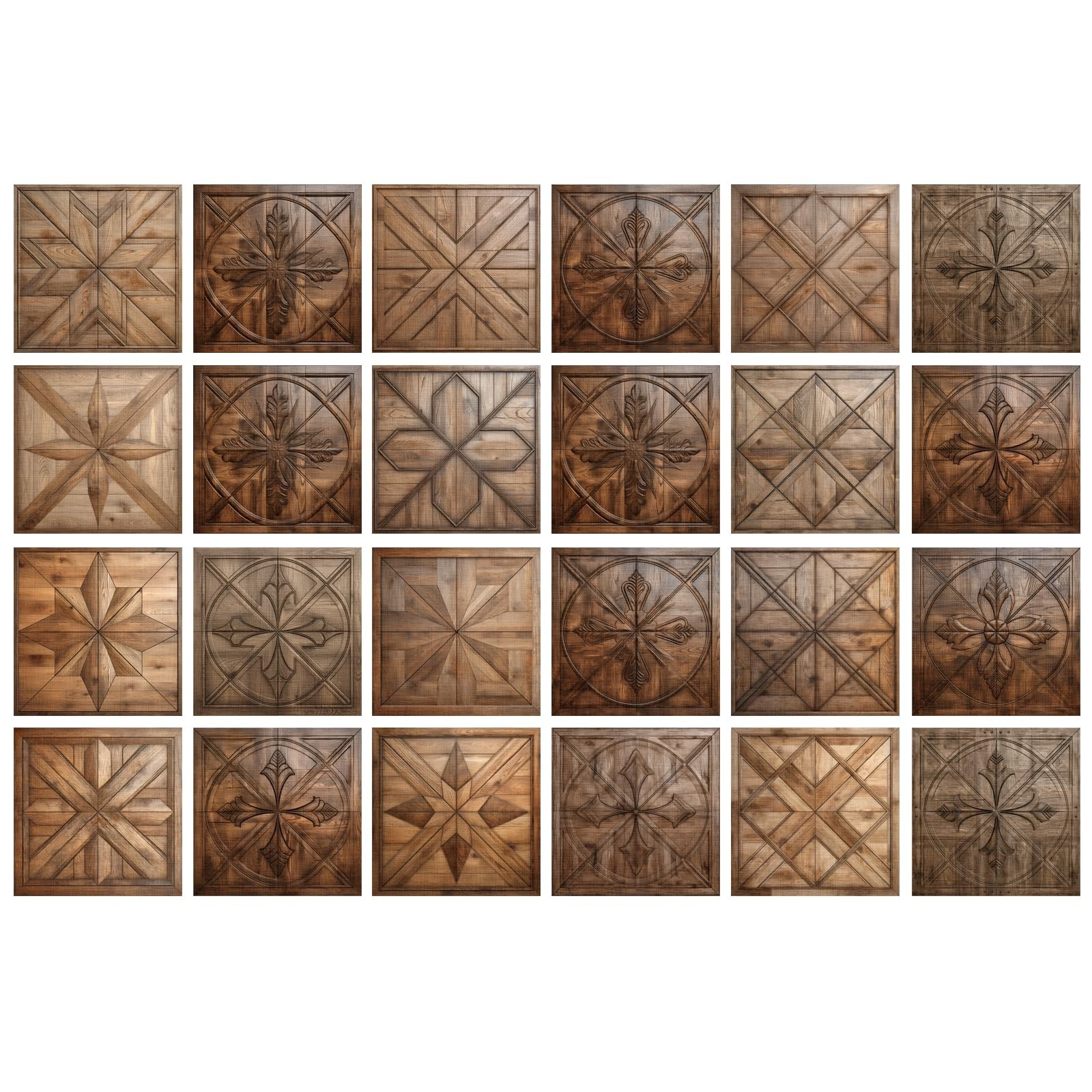 Self Adhesive Tiles Stickers, 5.91×5.91 inch, 24pcs