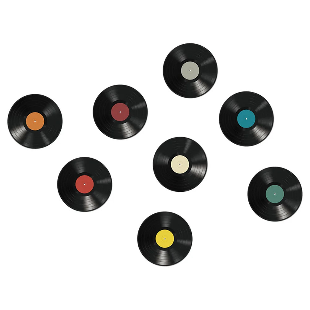 Vinyl Record Stickers 8pcs Diy Transfer Belt Decal Mural Living Room Bedroom Bar