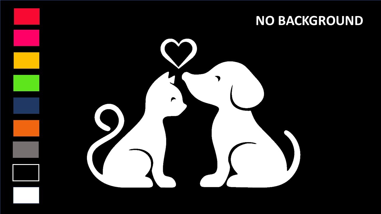 CAT DOG PET LOVE, Decal Stickers for Cars, Windows, Laptops, Wall, Tablets