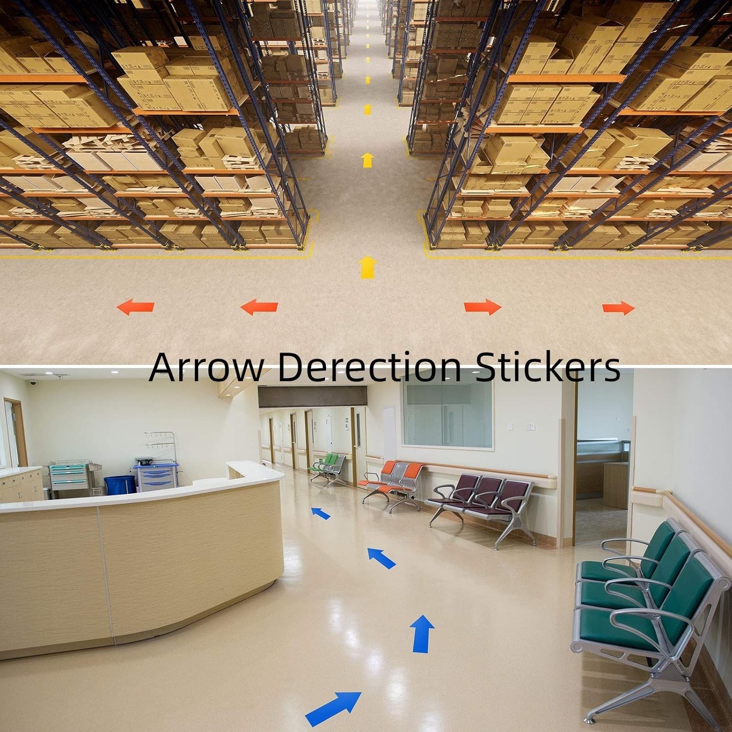 40 Colorful Directional Arrow Floor Decals – Waterproof & Removable Signage