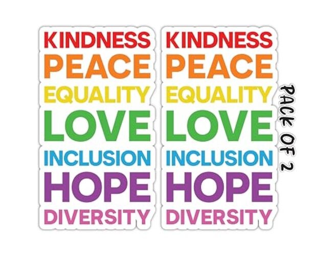 Vinyl Decal for Cars, Trucks, and Vans – Kindness, Peace, Equality