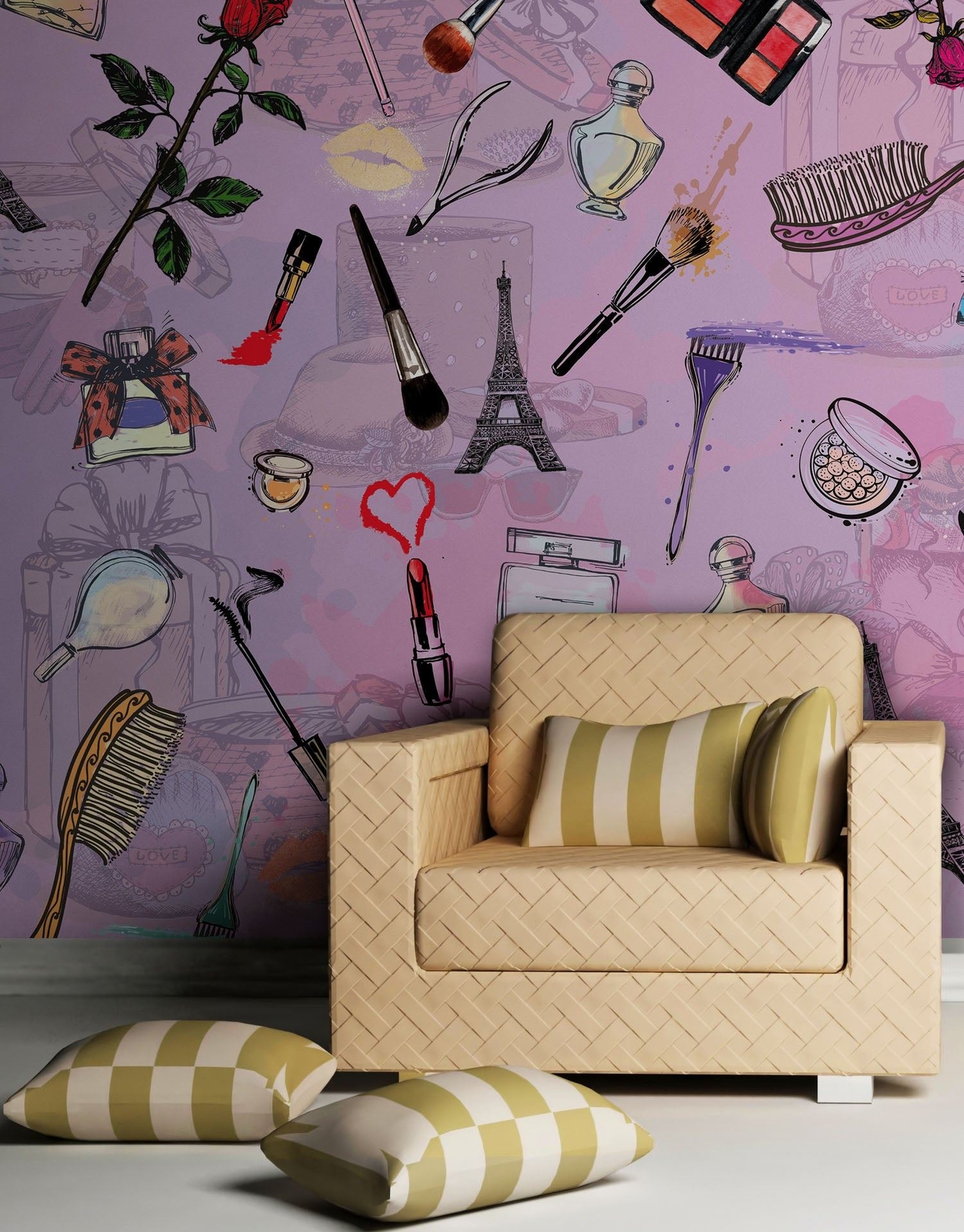 Fashionable Makeup Cosmetic Beauty Room Decor Wall Mural. #6362