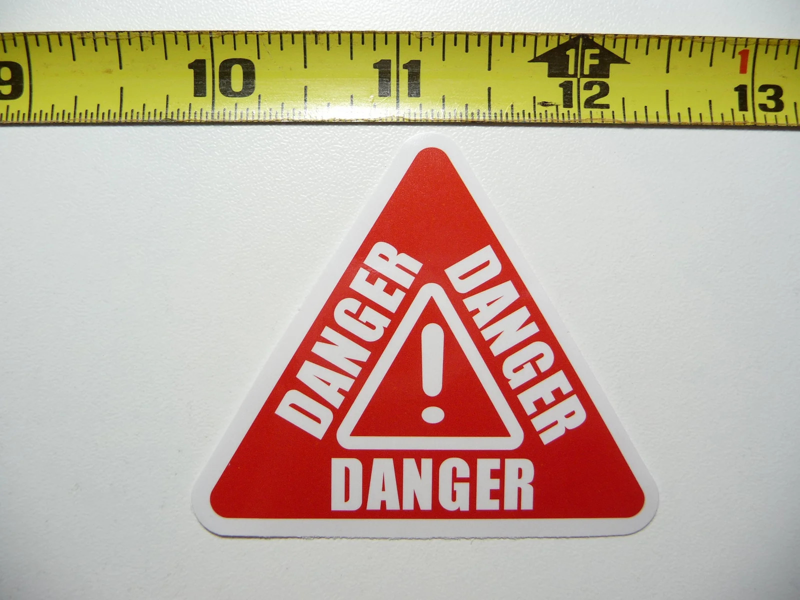 TRI DANGER EXCLAMATION POINT SMALL STICKER DECAL ART WINDOW LAPTOP SKATEBOARD