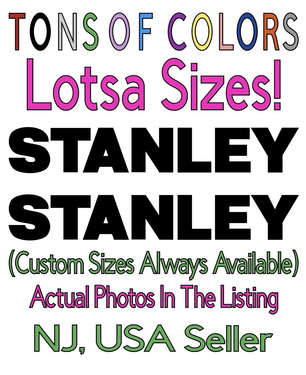TWO Stanley Tools Text Logo Die Cut Vinyl Decals Car Truck Tool Box