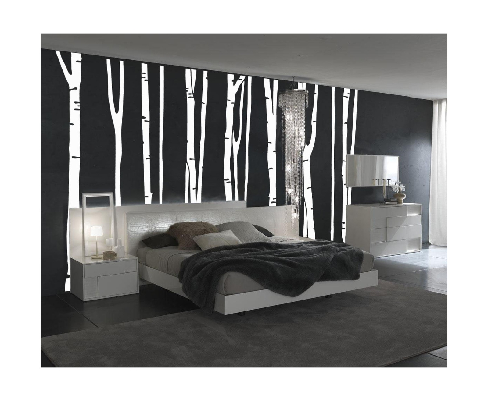 Large Wall Birch Tree Decal Forest Kids Vinyl Sticker Removable (9 Trees) (10…