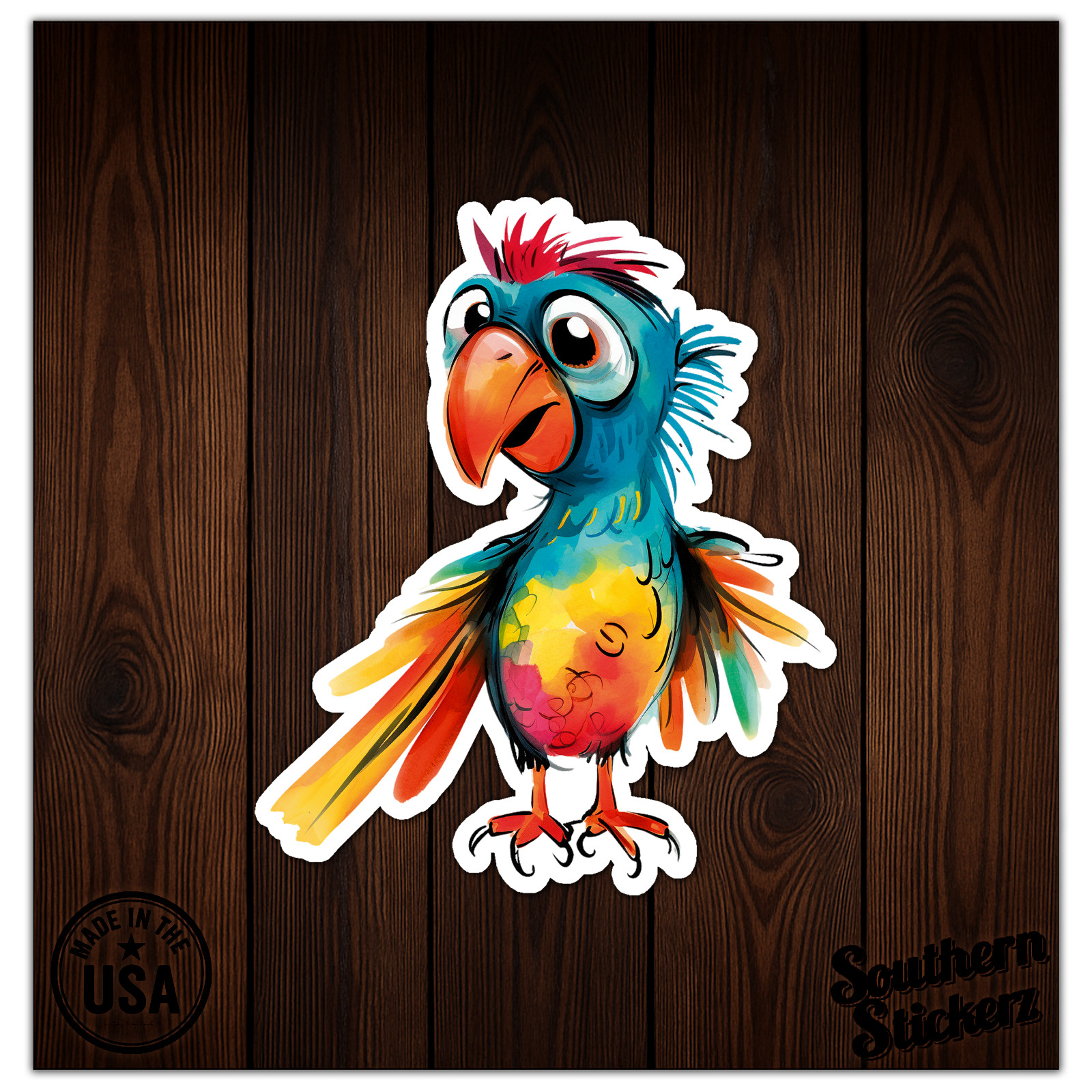 Cute Parrot Bird – Vinyl Decal Sticker – Car Window Laptop – ebn12493