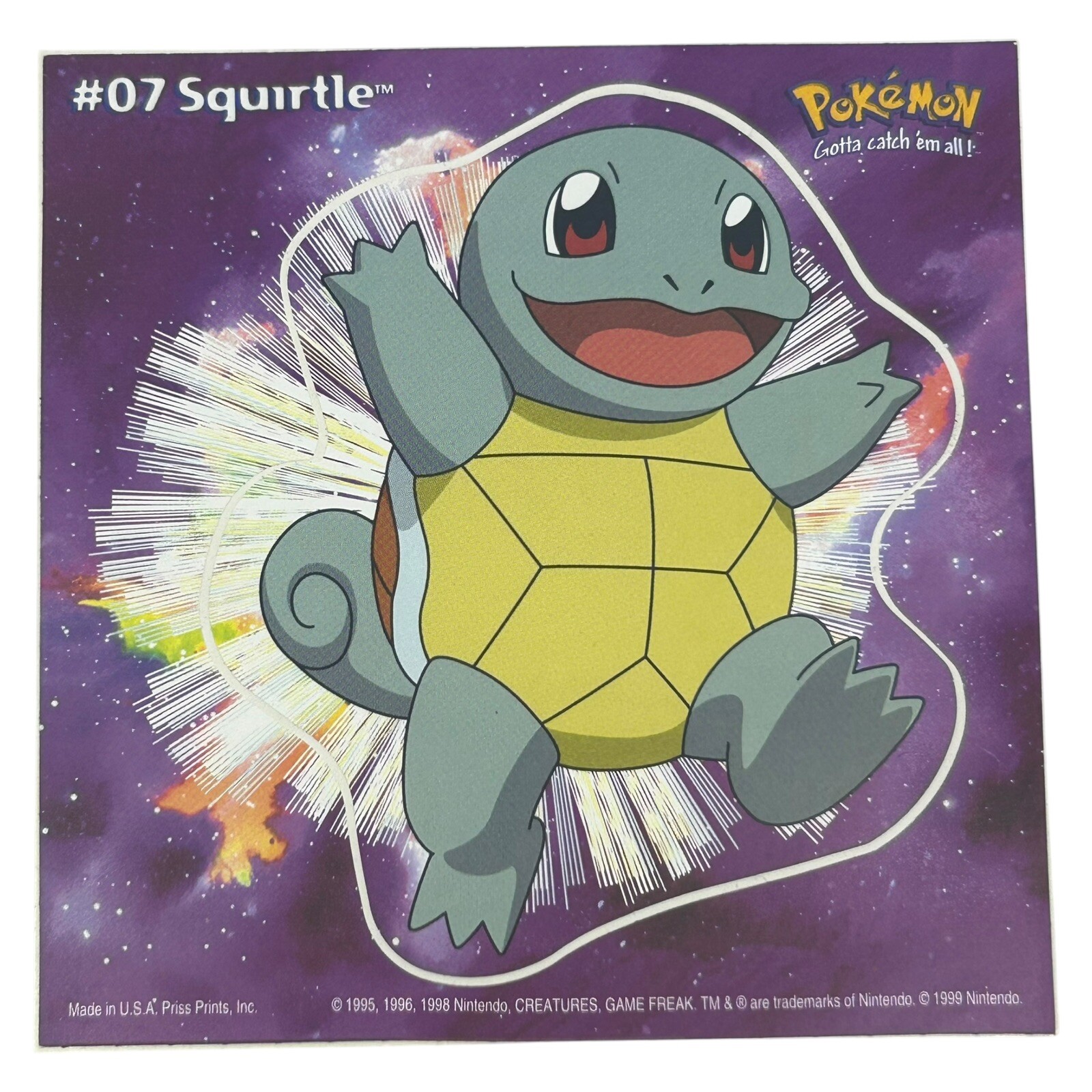 Pokemon Collect ’em Stick-Ups Squirtle #07 Large 4” Sticker Priss Prints