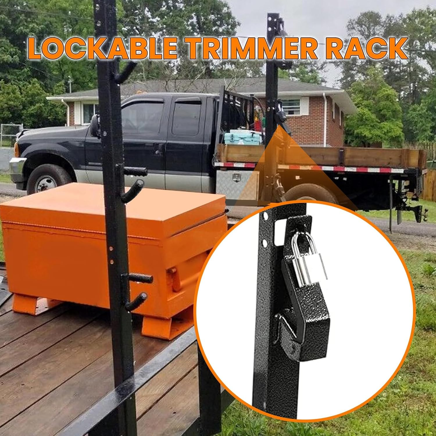 3 Place Weedeater Rack Carrier Mount on Landscape Truck Trailer Enclosed