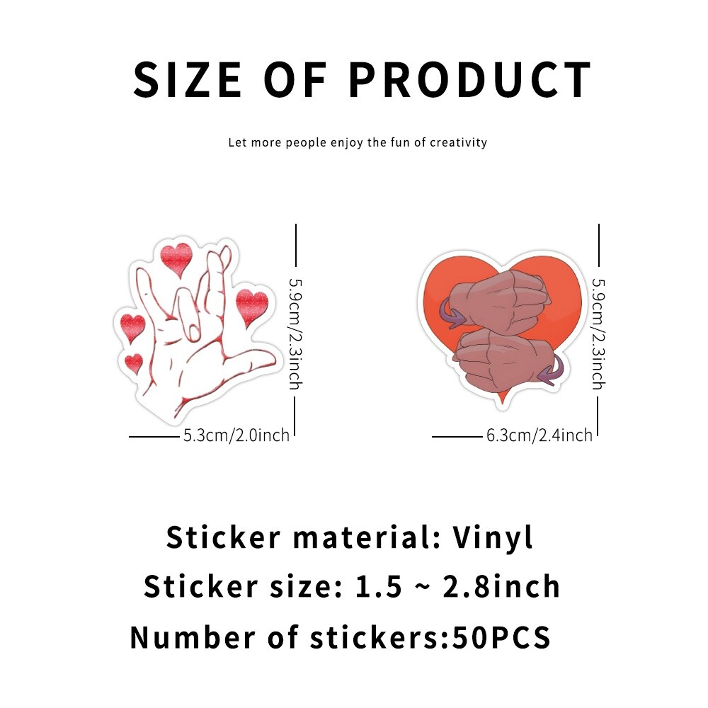 50 ASL Stickers American Sign Language Decals Laptop Hydro Yeti Free Shipping!