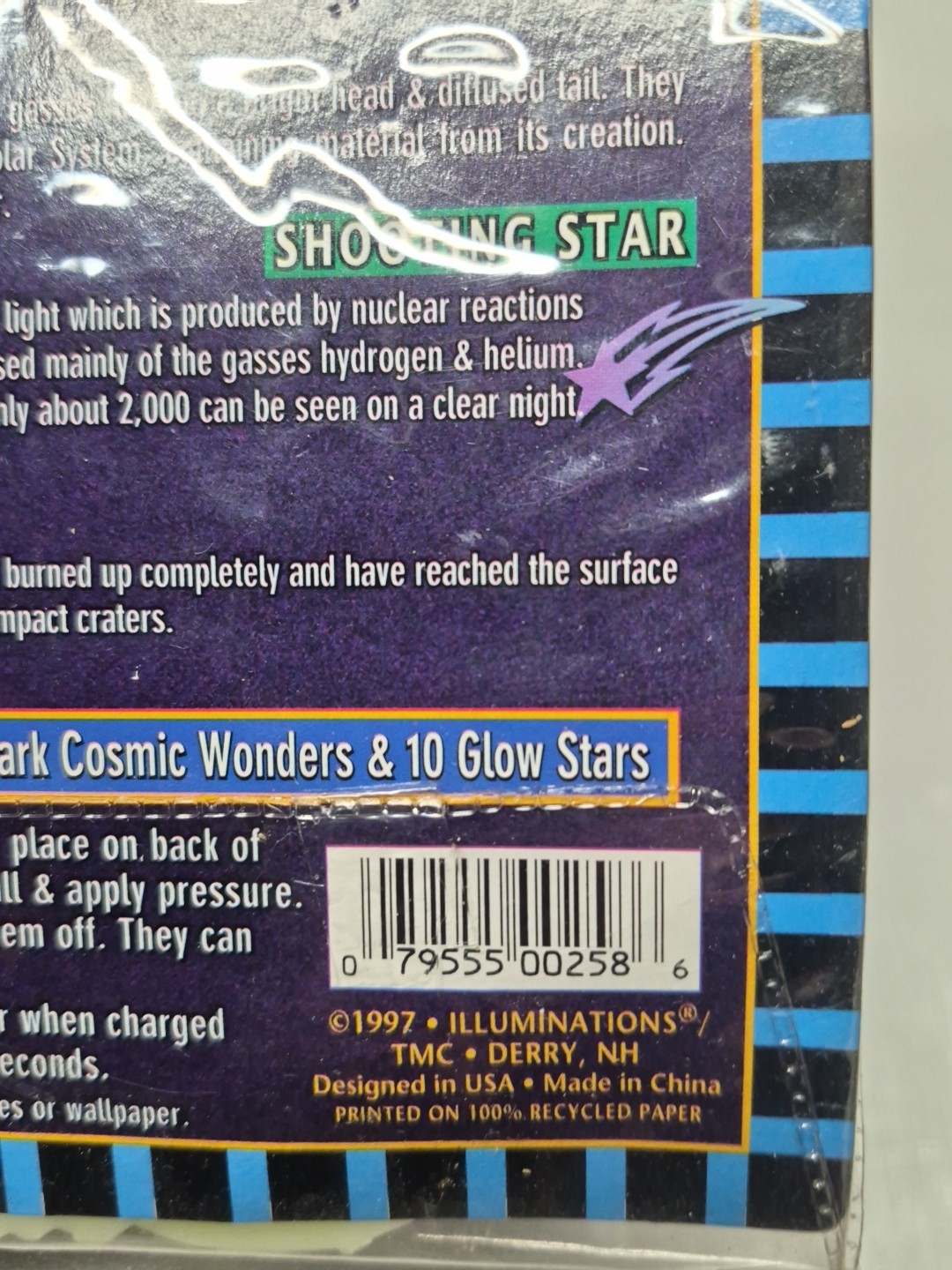 Vintage Illuminations 1997 Glow In The Dark Ceiling Stars Planets Comets Cosmos