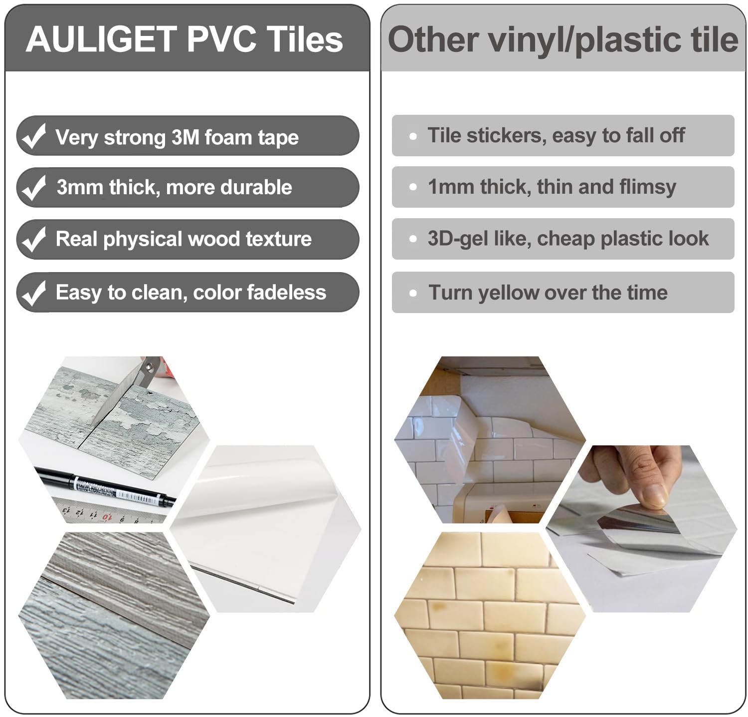Azulejos Adhesivos Estilo Metro Madera Vintage Para Cocina Pack De 100