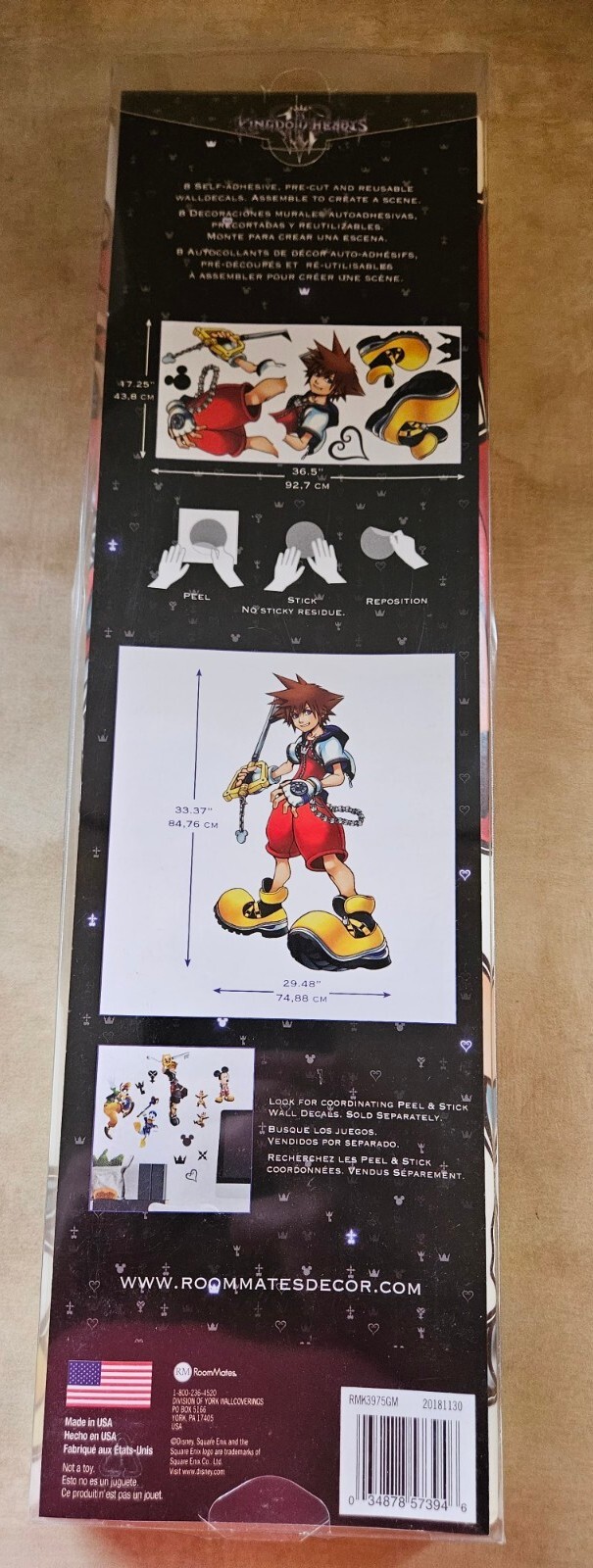 Kingdom hearts die cut vinyl sticker set of 8