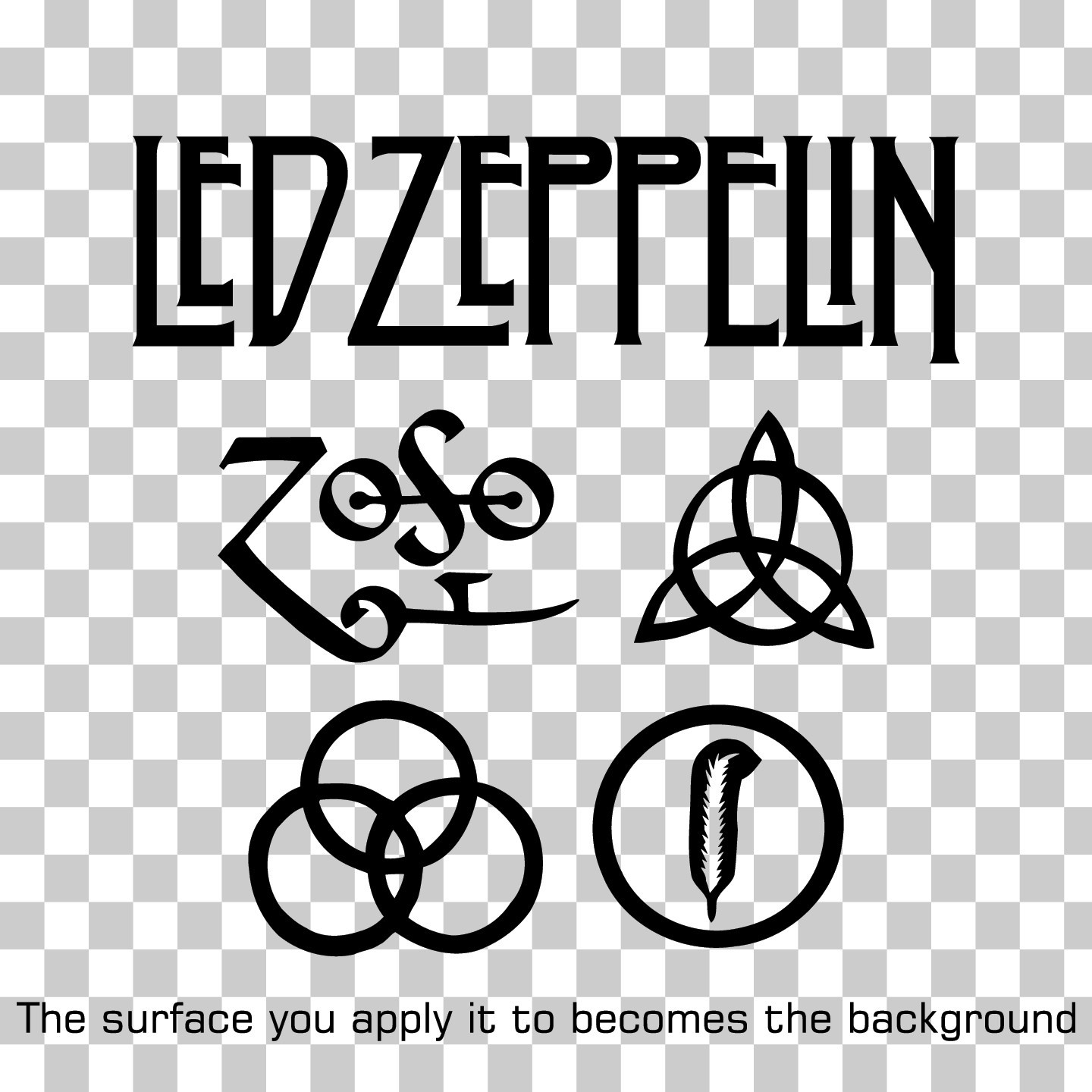 Led Zeppelin w/Symbols 8 Inch Vinyl Decal Sticker Car Window Laptop