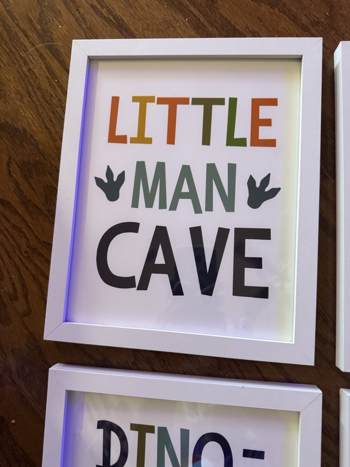 Set Of 6 9” X 11”Inch Framed Nursery Wall Art Decor Dinosaur Toddler Pictures