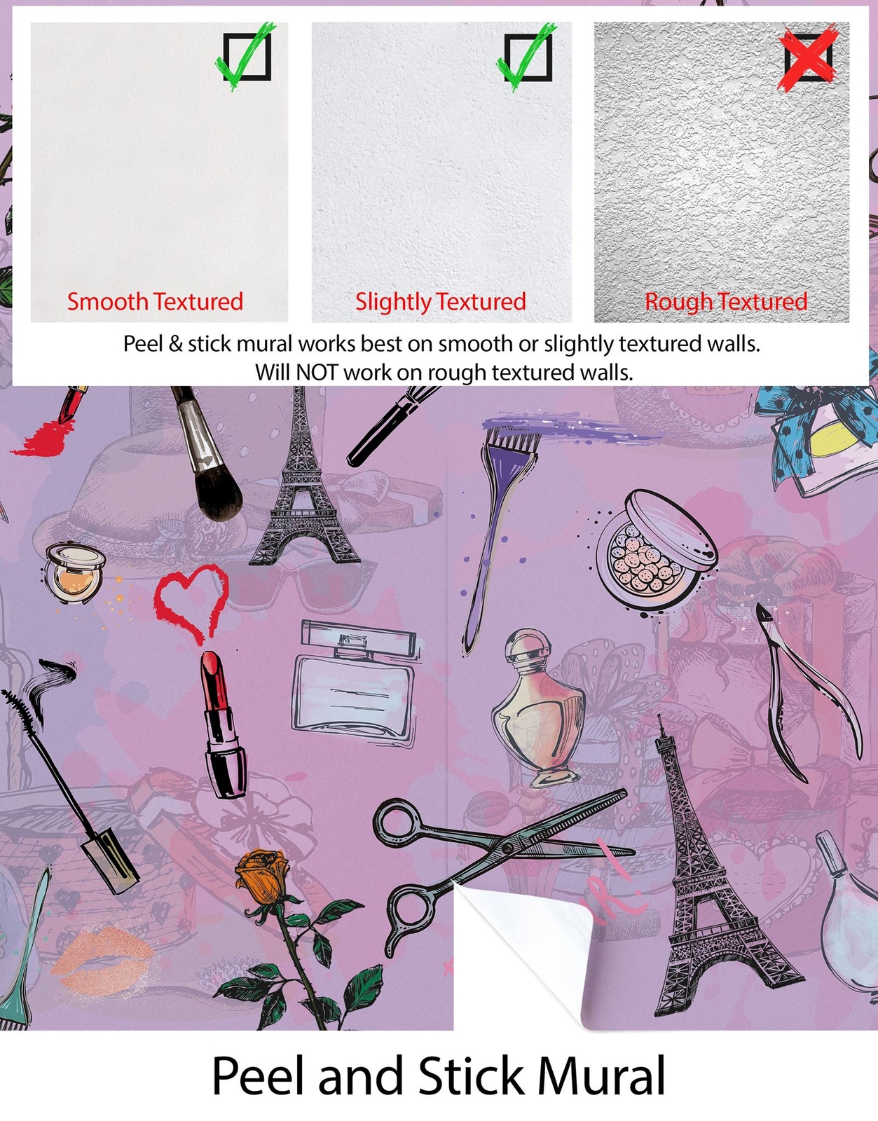 Fashionable Makeup Cosmetic Beauty Room Decor Wall Mural. #6362