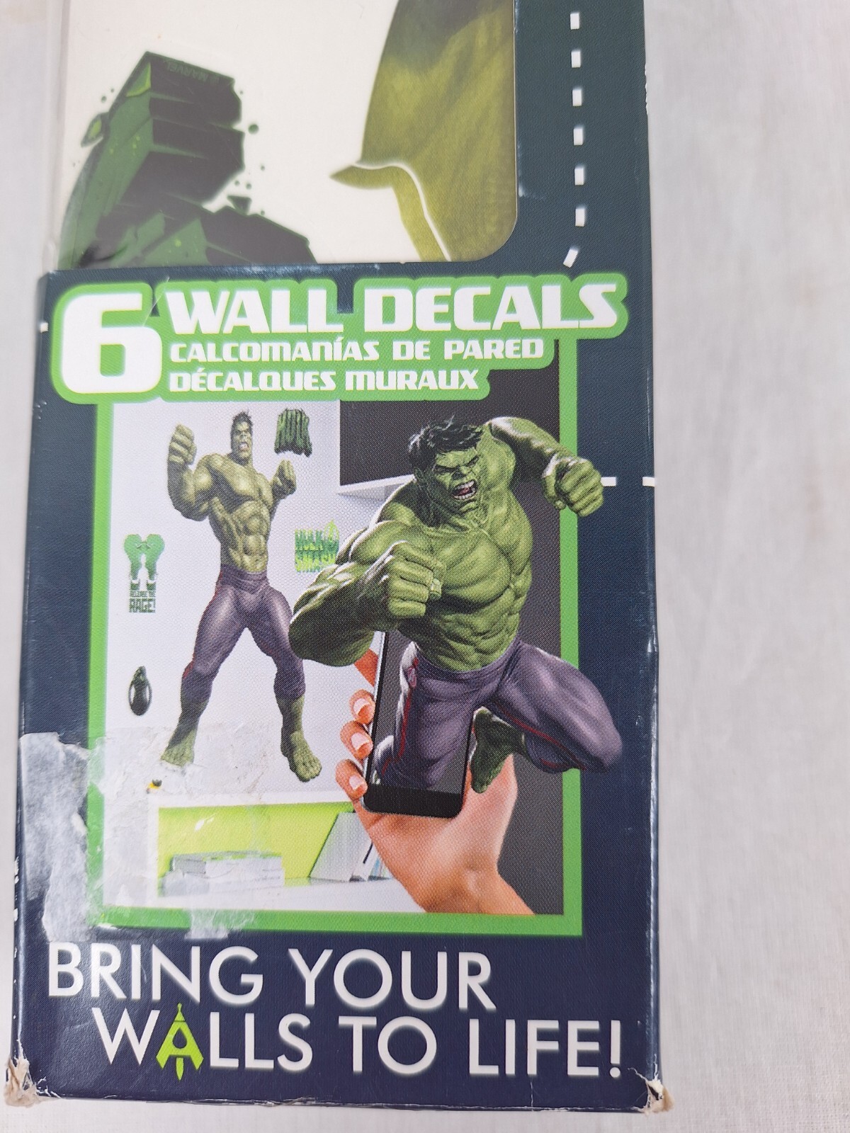 Marvel Incredible Hulk Wall Decal with 3D Augmented Reality Interaction