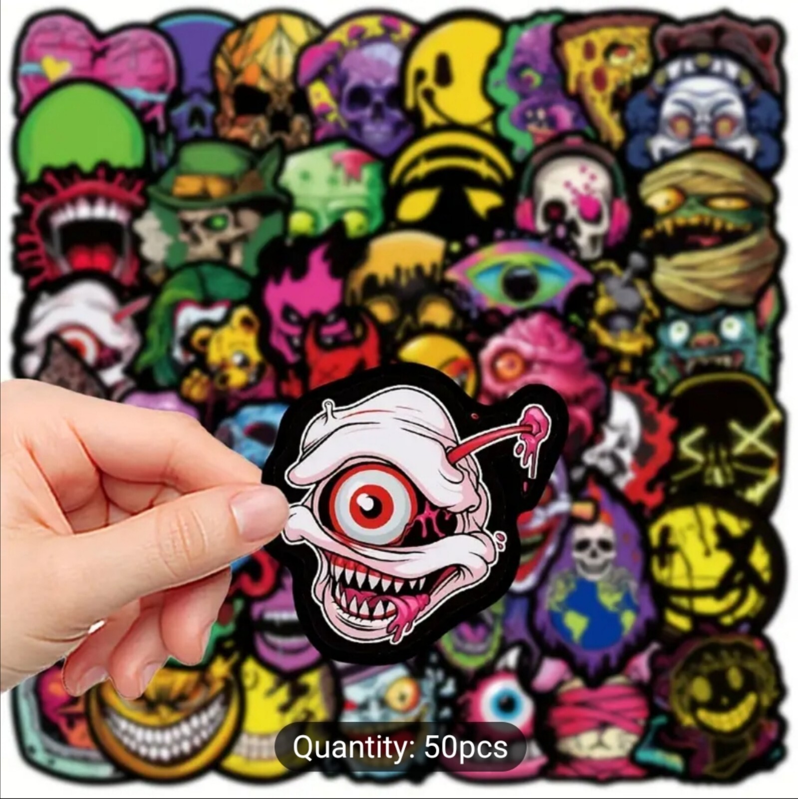 20 PCS Halloween Spooky Creepy Trippy Hippie Monsters Stickers BRAND NEW