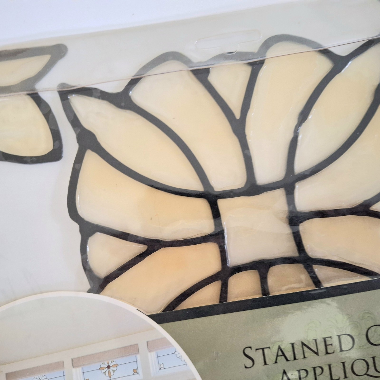 Brewster Home Fashion Set Stained Glass Appliques: 1 Essex Amber & 2 Essex Clear