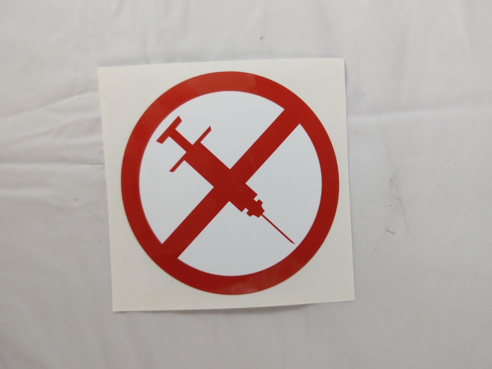 No Syringe Needles Round Trash Can Receptacle Stickers 12 Individual Stickers