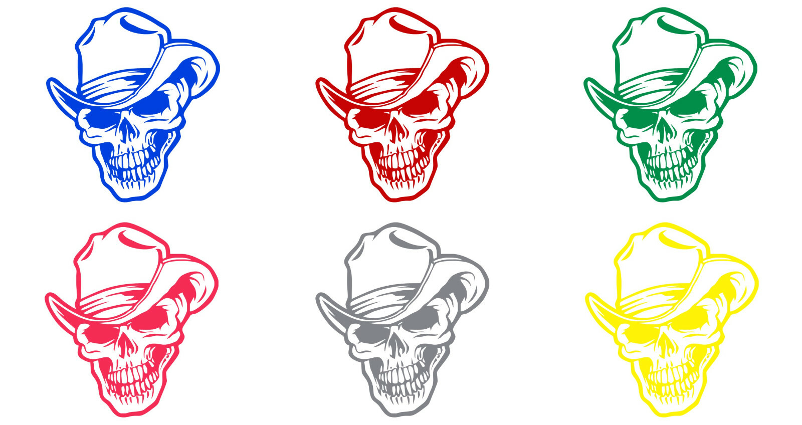 Vinyl Decal Truck Car Sticker Laptop – Zombie Horror Halloween Cowboy Skull