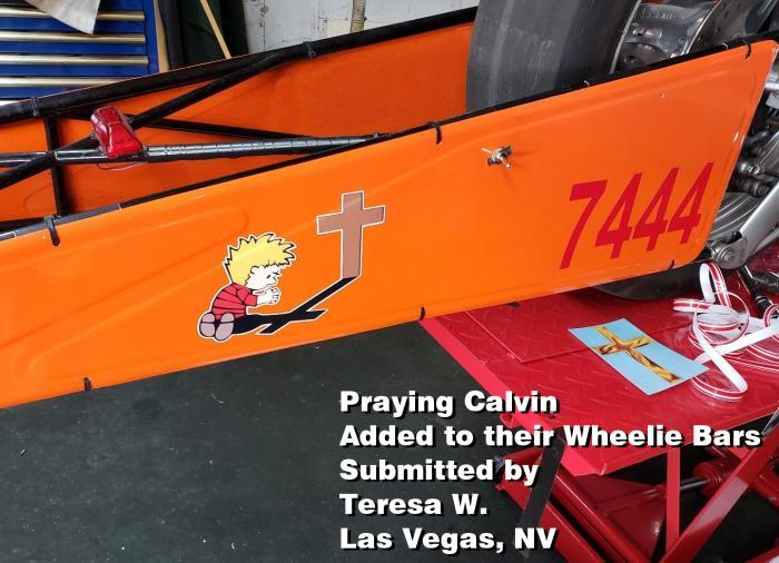 PRAYING CALVIN 7" Decal Jesus Religious Prayer Christian Pray RIP Vinyl Sticker