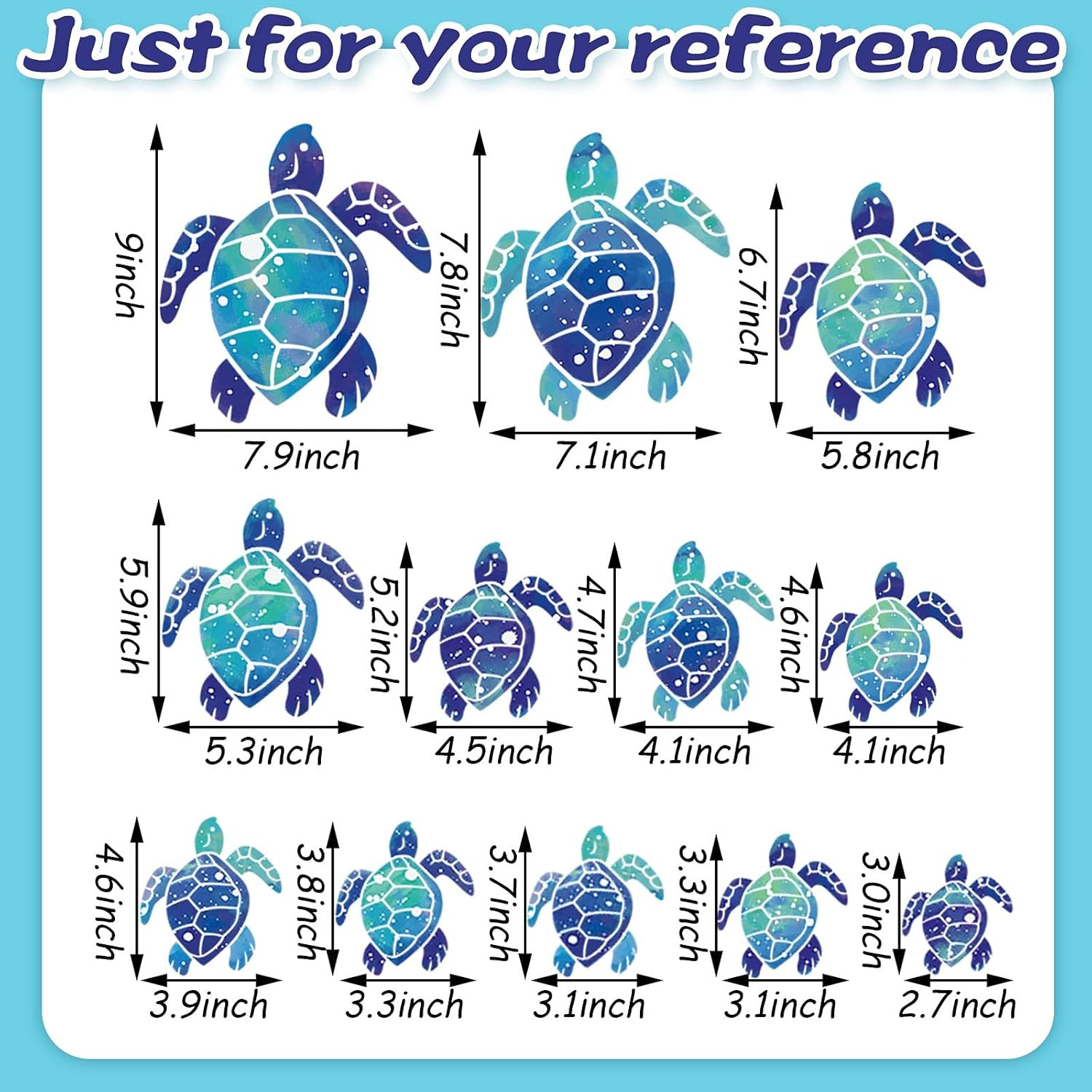 Sea Turtle Wall Decals Ocean Turtle Stickers Underwater Waterproof Decoration