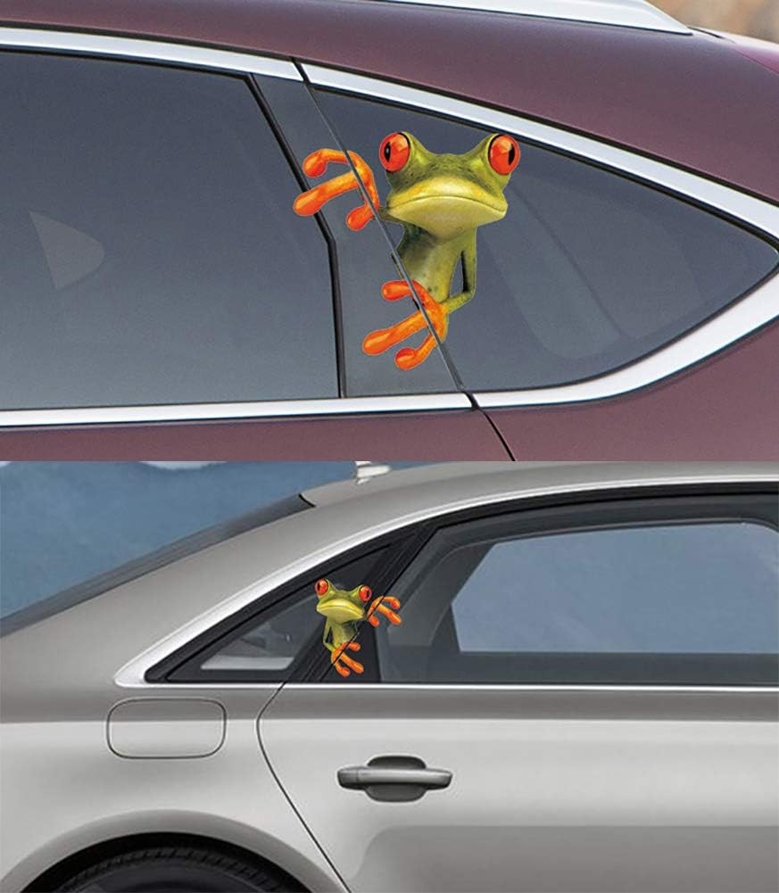 UTENEW 3D Cute Peep Frog Funny car Stickers Truck Window Vinyl Decal Graphics